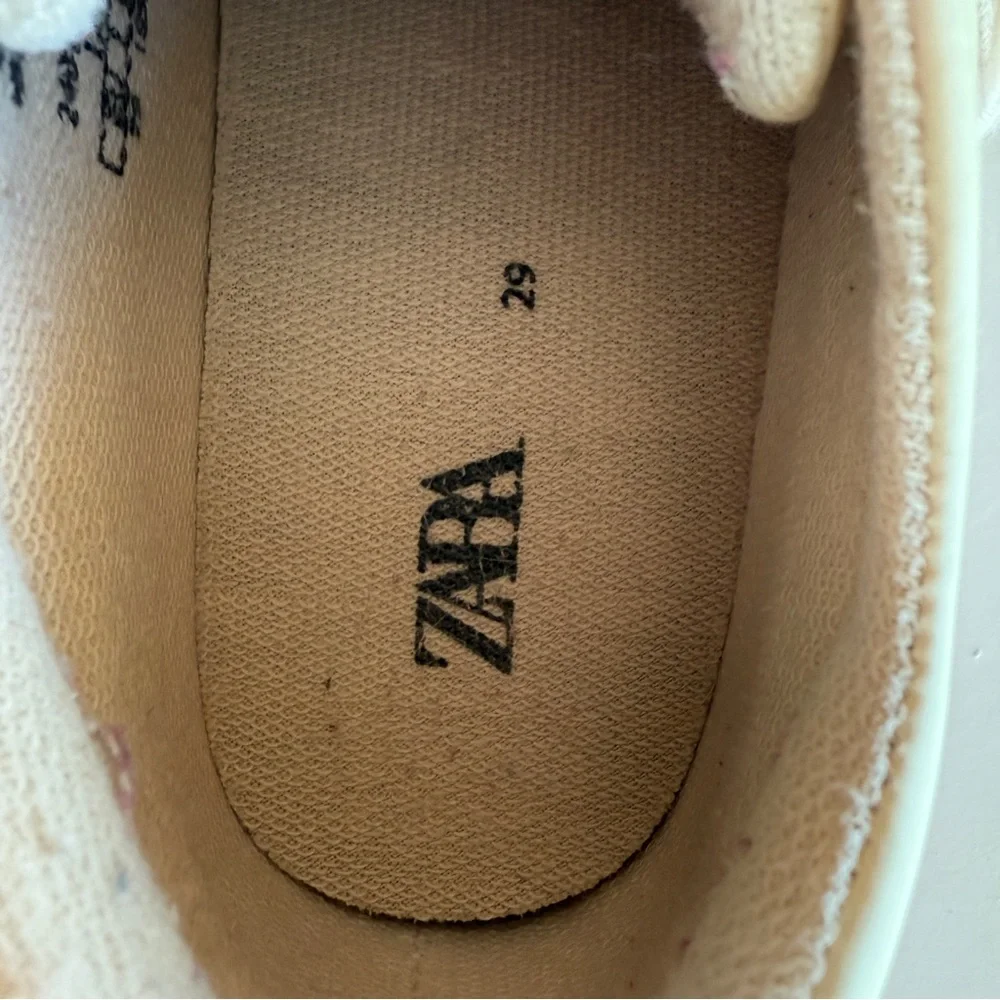 Zara Girls UV Color Changing Sneakers Lilac Cream Size 11.5 EU29